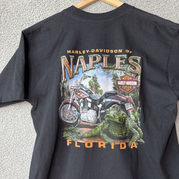 Harley Davidson Shirt Large Naples Florida Alligator Motorcycle Biker Southern - Picture 3 of 12
